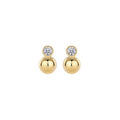 0.5ct x2 Moissanite Orb Stud Earrings S925 Sterling Silver 18K Gold Plated
