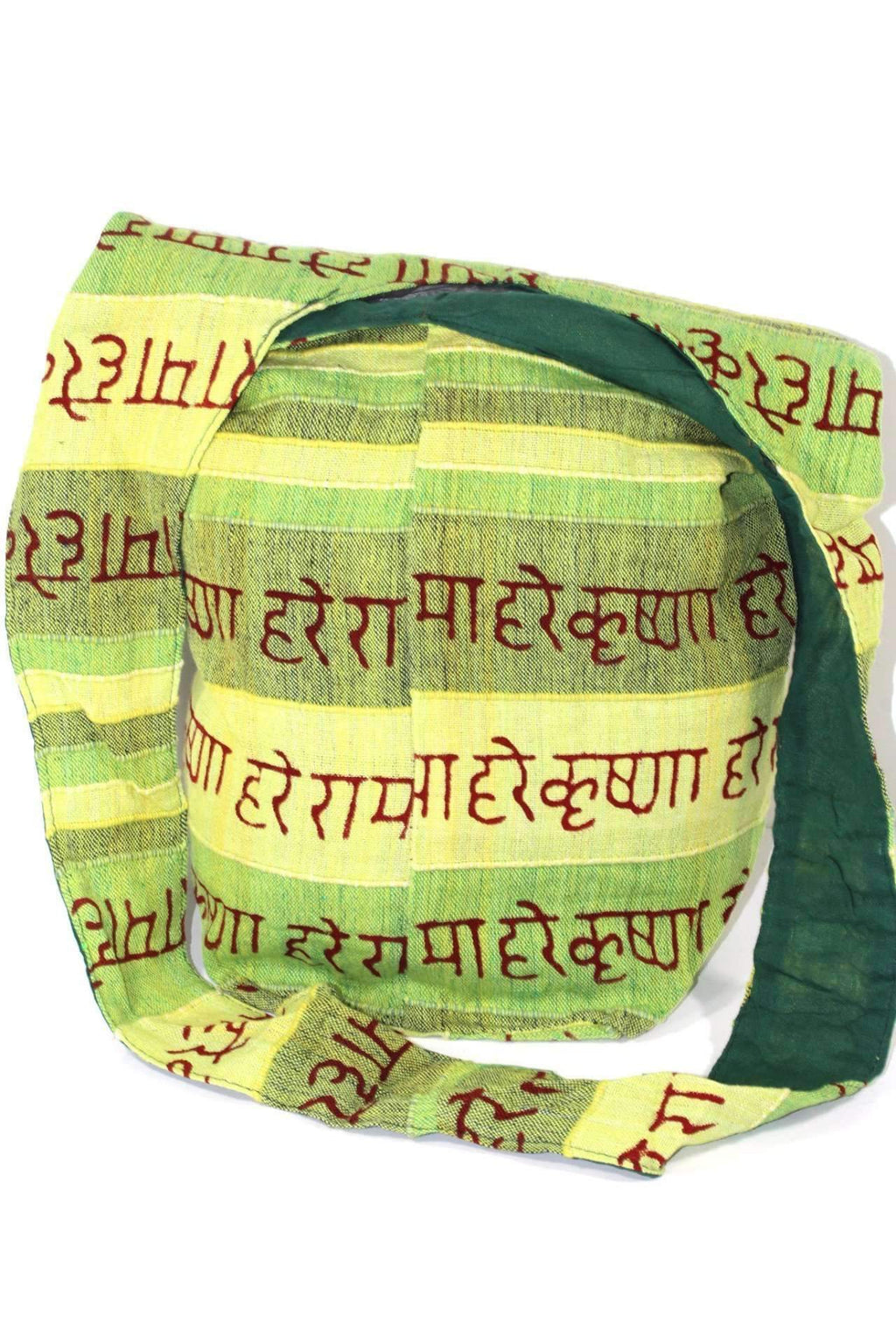 Hare Krishna Jhola Sling Bag 14 Inch Cotton Zip Pocket