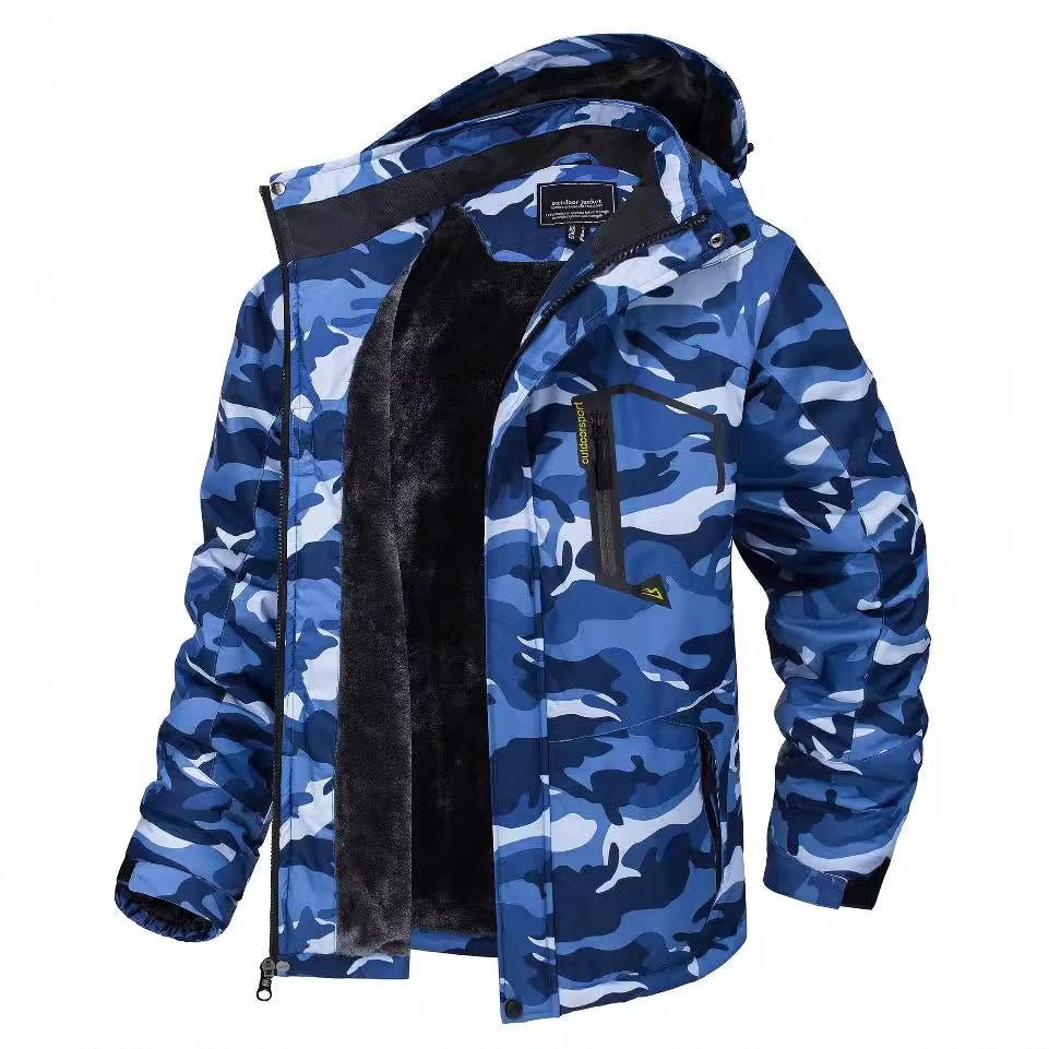 New Autumn And Winter Thickening Thermal And Windproof Waterproof Hooded Men's Jacket