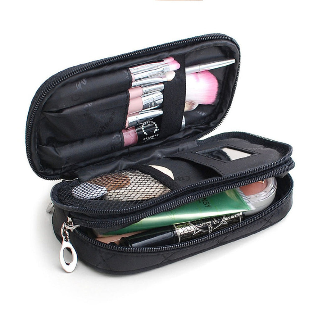 Nylon Cosmetic Bag, Waterproof Geometric Rhombus Cosmetic Wash Bag, makeup bag with compartments for College Dorm Camp Gym