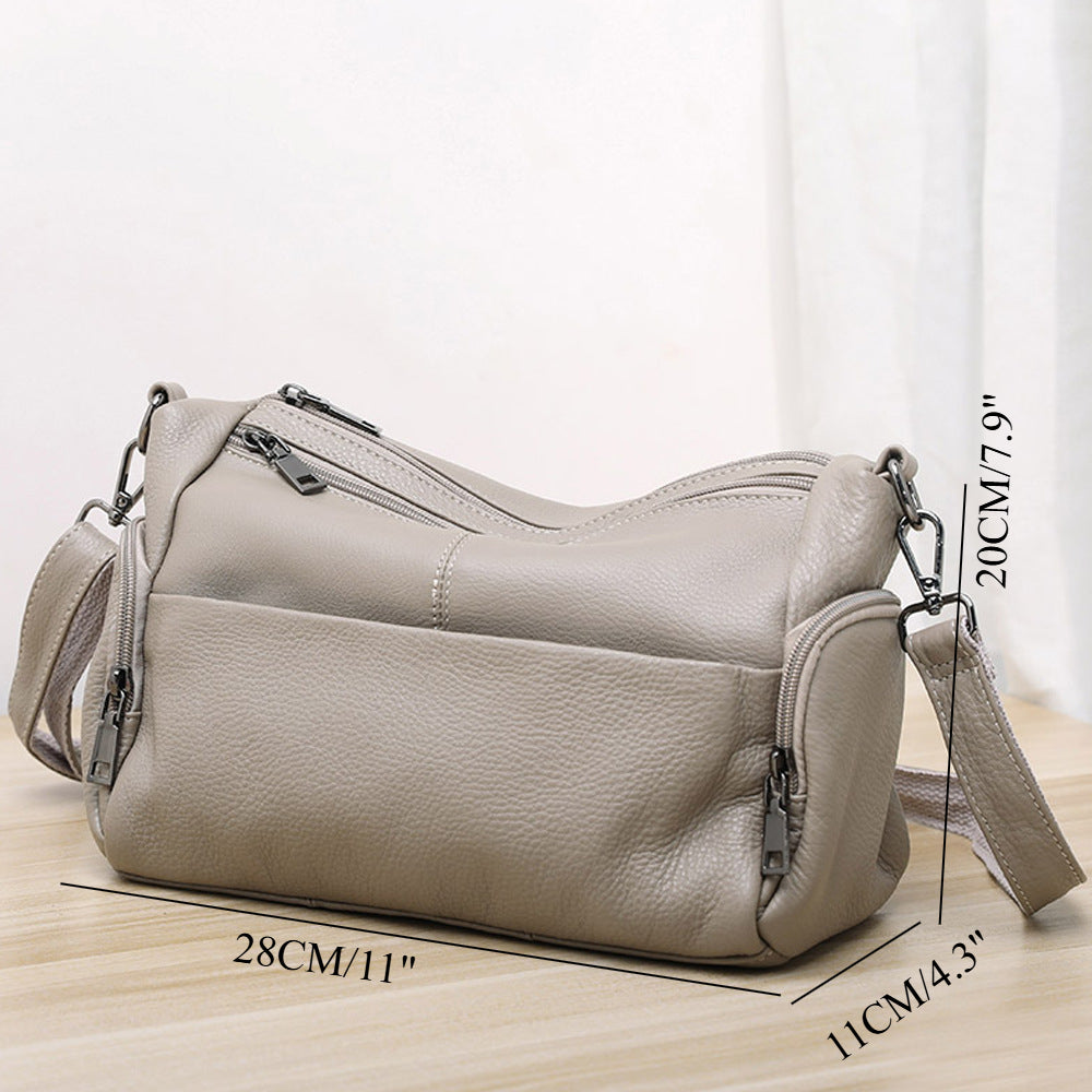 Elegant Genuine Leather Shoulder Bag – Stylish Crossbody & Underarm Mommy Bag hobo