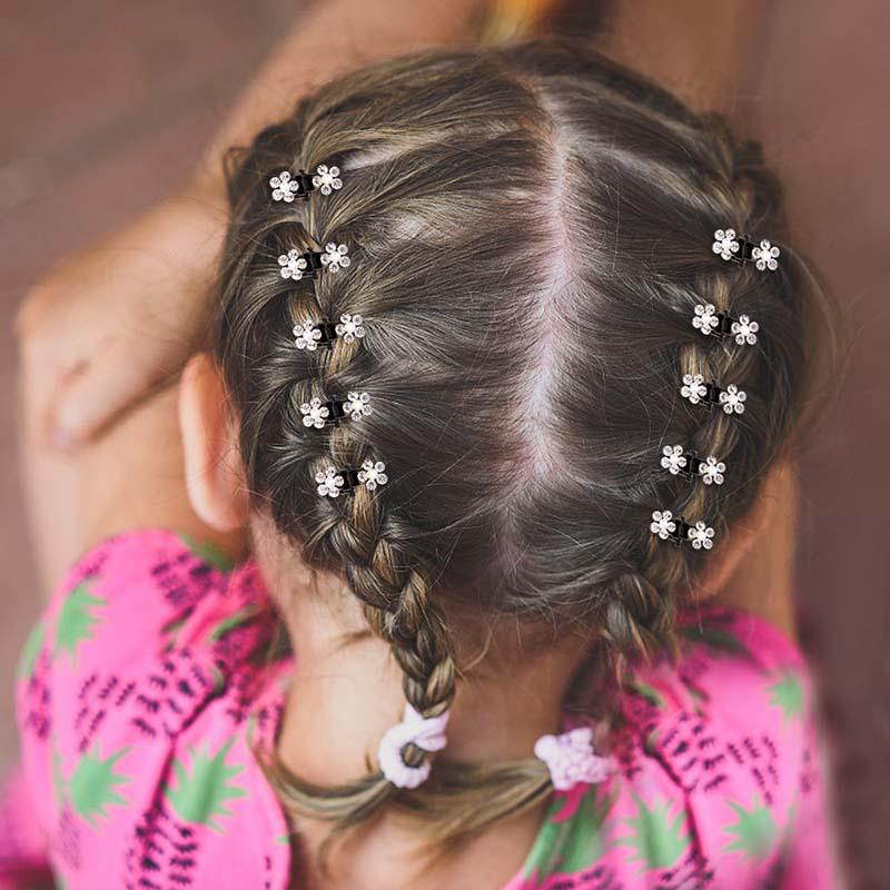 12pcs/set Mini Rhinestone No-Slip Grips Hair Clips for Women Girls Glitter Teeth Metal Clamps Flower Gorgeous Hair Accessories For Brides And Bridesmaids