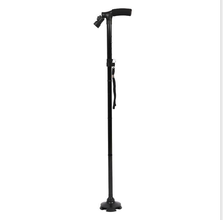 Luminous walking stick five section telescopic folding old tumbler magical aluminum alloy