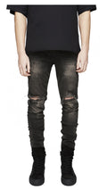 Street men's knee-skinned jeans