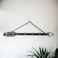 Arrow Wall Hook Hanger 6 Hook Metal Key and Jewelry Organizer Black 18x1.5x0.05