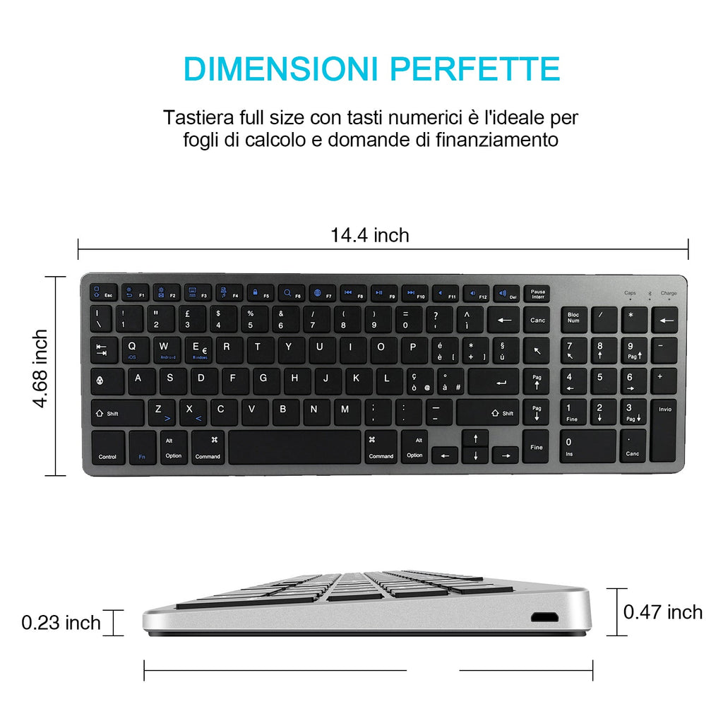 Tablet Phone Universal Digital Rechargeable Bluetooth Keyboard