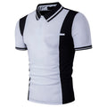Casual Black And White Contrast Lapel Short Sleeve Plus Size