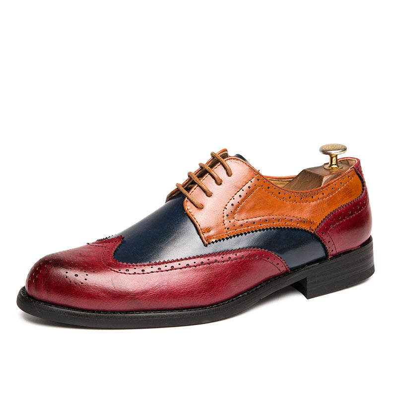European And American Men'S Wedding Shoes Fashion Brogue Carved Leather Shoes