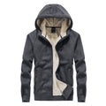 Men's New Hooded Plus Velvet Plus Size Cardigan Sweater Zipper Top