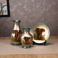 Creative Wedding Gift Home Furnishings Retro Ceramic Vase Living Room Three-Piece Wine Cabinet Decoration Ornaments