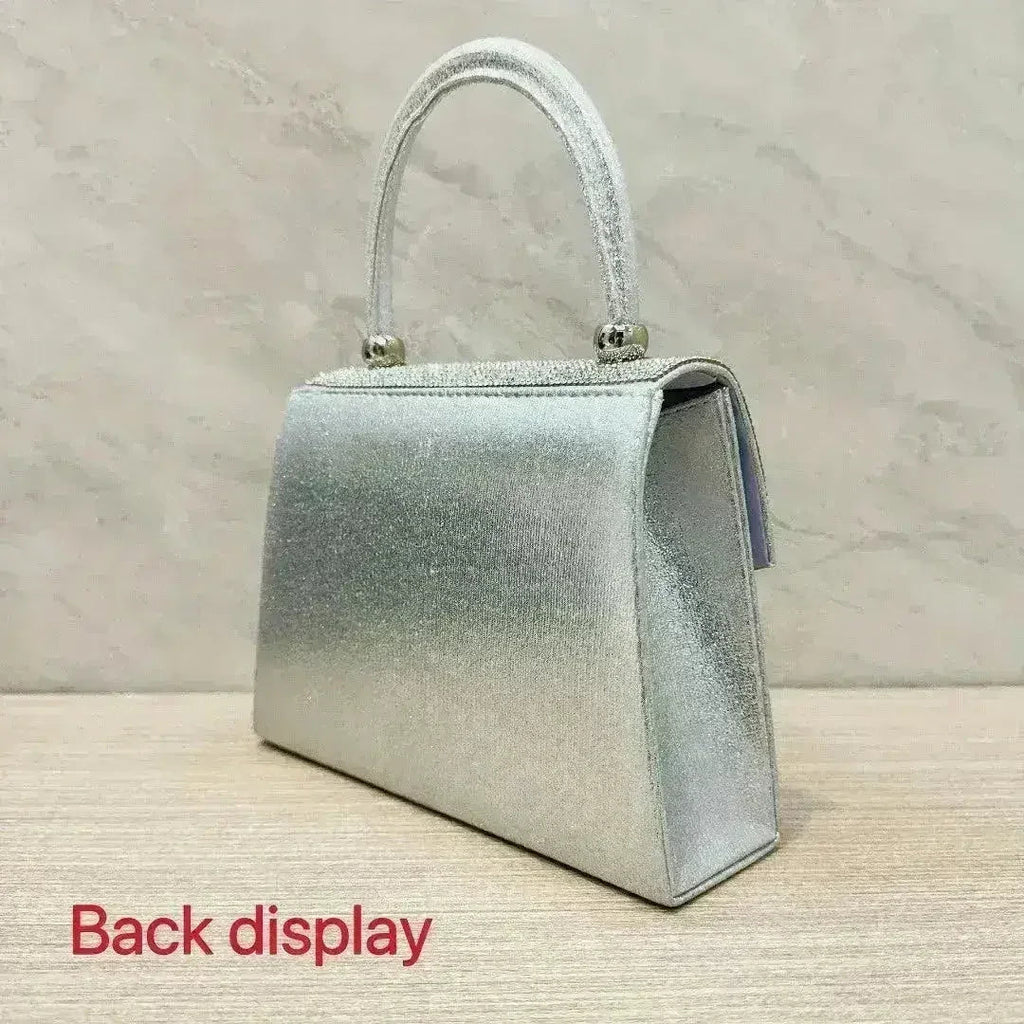Rhinestone Evening Clutch - Convertible Silver Purse | Femstylo