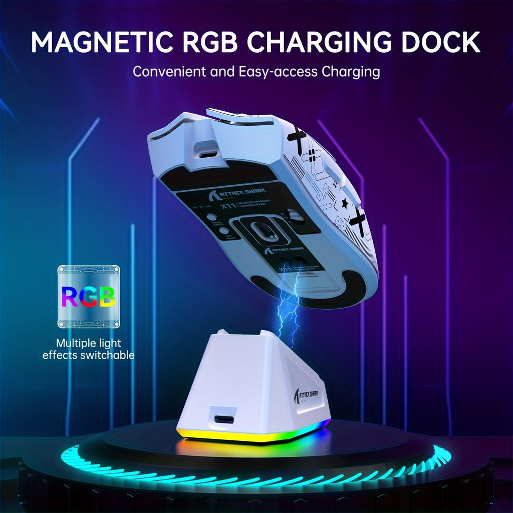 NNETM Wireless Gaming Mouse 22000 DPI RGB Magnetic Charging Dock