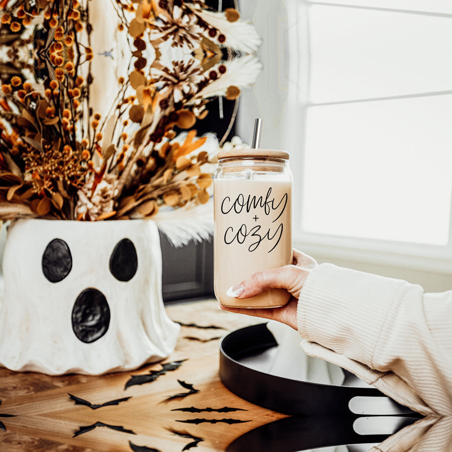 17oz Glass Tumbler With Bamboo Lid, 2 Stainless Straws And Straw Cleaner