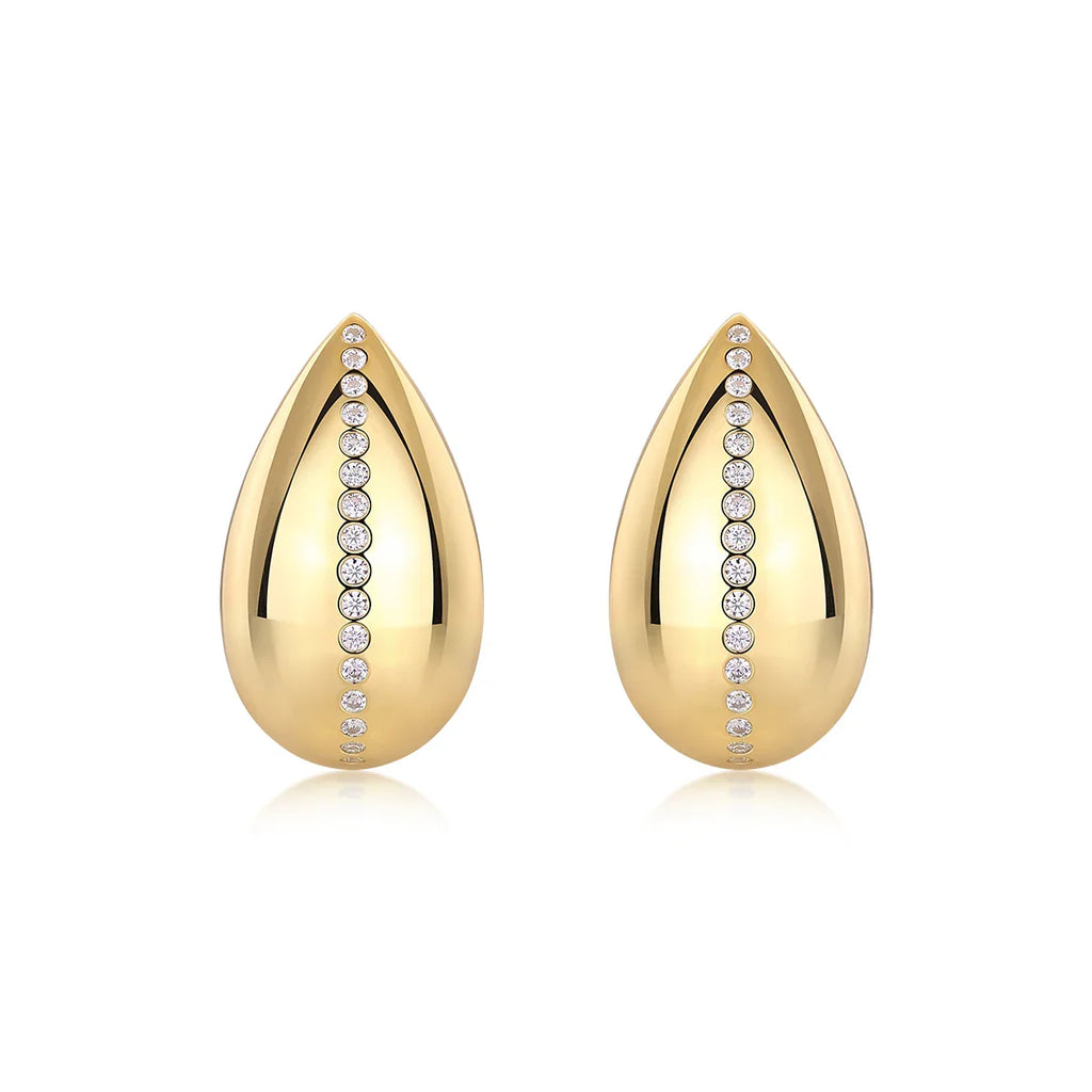 18K Gold Plated Teardrop Moissanite Stud Earrings 925 Sterling Silver