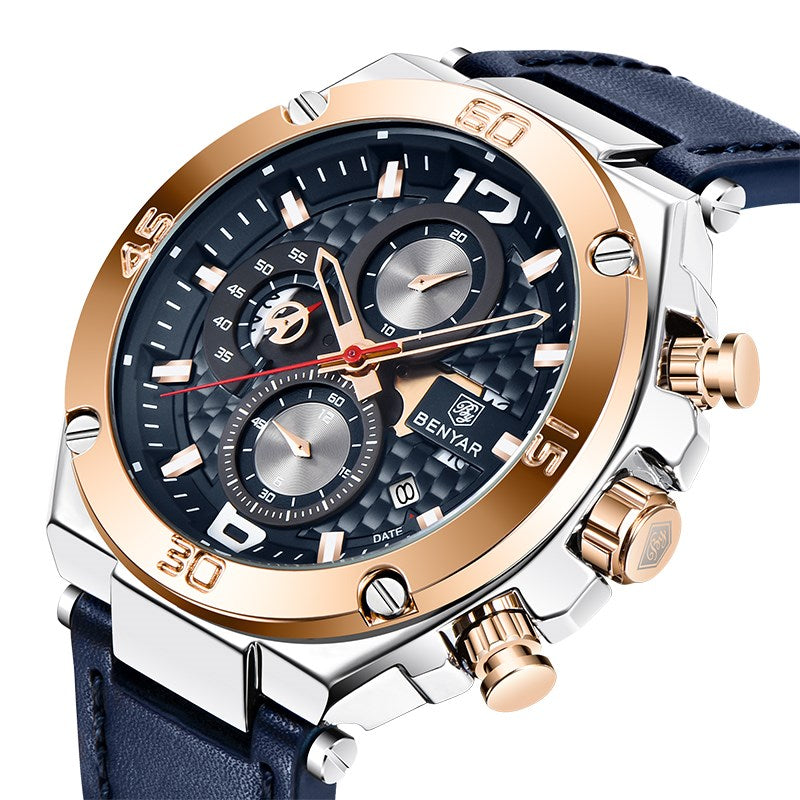 Luxury Sport Mens Watches Quartz Stylish Wrist Watch For Men Chronograph Waterproof and Scratch Resistant