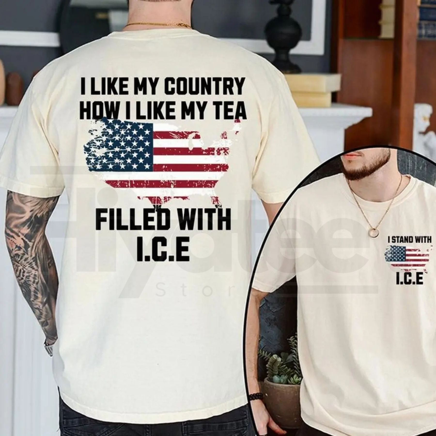 "I Like My Country How I Like My Tea" ICE Shirt – Trump Ice Ice Baby Tee