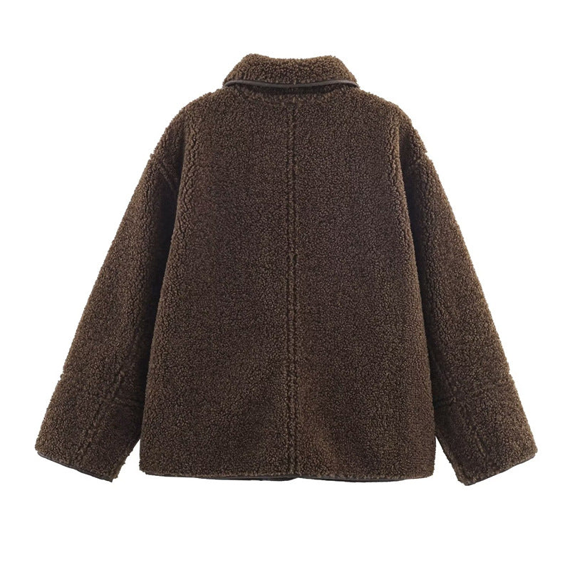 Womens Cozy Casual Double-Sided Leather-and-Fur All-in-One Coat For Warmth And Style