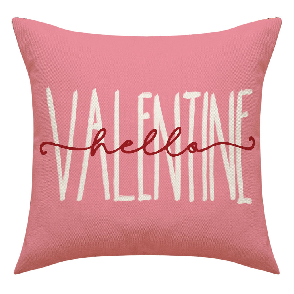 Love Heart Pillow Cover Valentine's Day Letter Printing Throw Pillowcase
