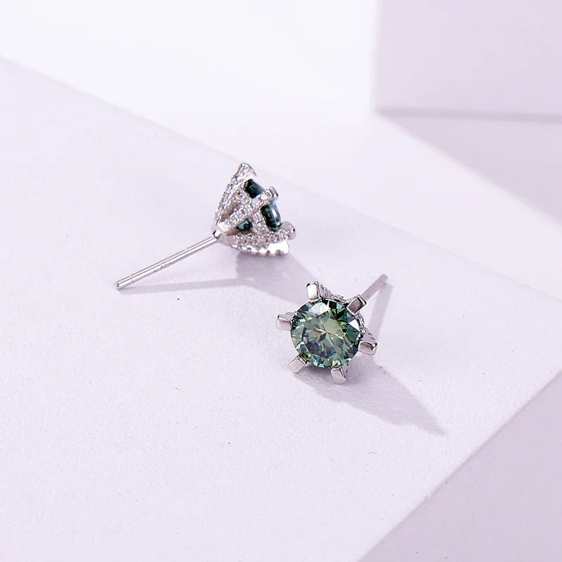 1ct D VVS Moissanite Stud Earrings 925 Sterling Silver 3EX Cut Women Daily