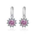1CT Moissanite Drop Earrings 925 Sterling Silver Colorful Green Blue Pink