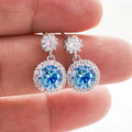 1ct Moissanite Drop Earrings For Women Sterling S925 18K White Gold Plated