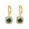 1ct GRA-Certified Moissanite Drop Earrings VVS D 18K Gold Plated 925 Sterling