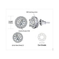 1ct Round D-Color Moissanite Halo Stud Earrings 925 Sterling Silver Plated