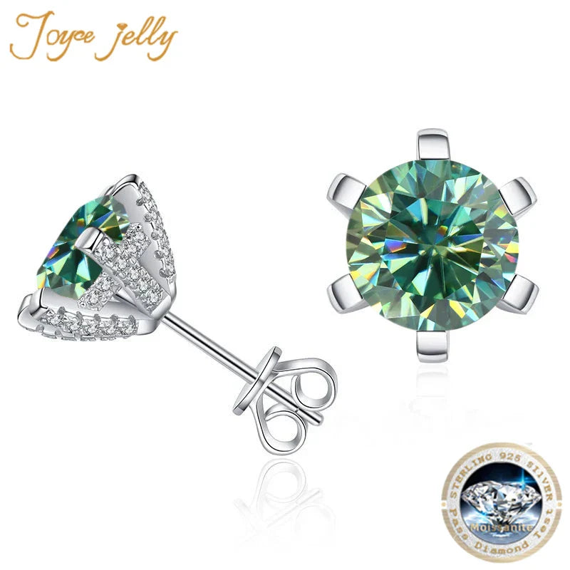 1ct D VVS Moissanite Stud Earrings 925 Sterling Silver 3EX Cut Women Daily