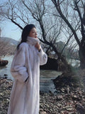 Women's Cross-Design Mink Fur CoatFull-Fur Integrated Design