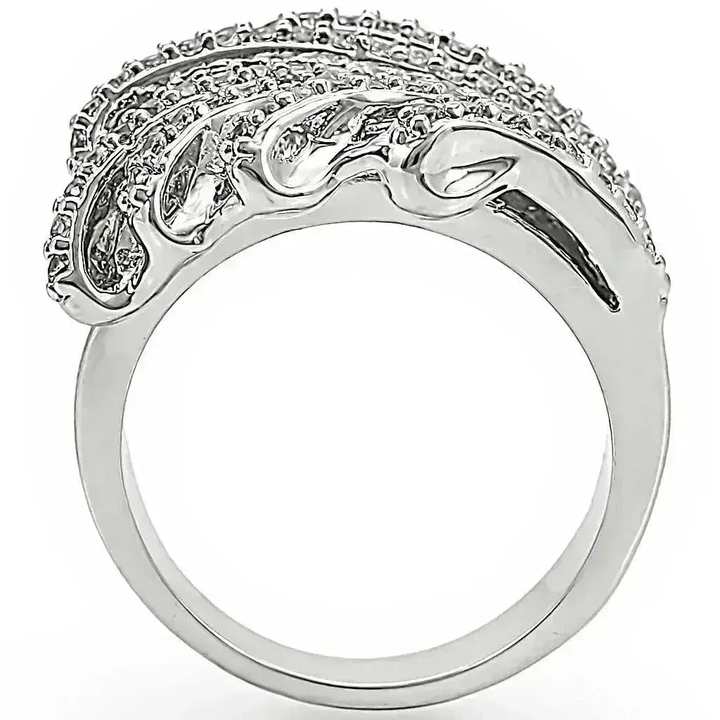 1W018 Rhodium Brass Ring – AAA CZ Stone (9.20g) | Hypoallergenic