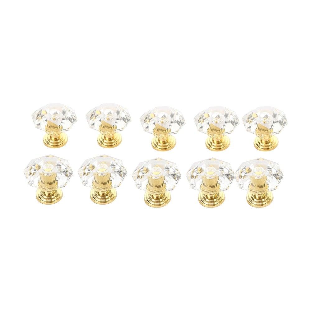 2 pcs Crystal Knobs Cupboard Drawer Pull Handle Door Knob Diamond Shape Cabinet Knob Home Furniture Accessories Dresser Knobs For Kitchen Furniture Kids Room Cabinet Knobs