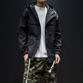 Men's plus size loose hooded drawstring jacket
