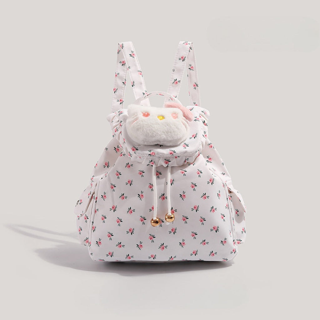 Cute small backpack for girls teens, floral canvas backpack, cute girl backpack, commuter versatile school bag for girls