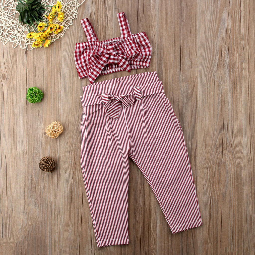 High waist pants + plaid top
