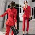 Solid Color Business Red Professional Suit Women