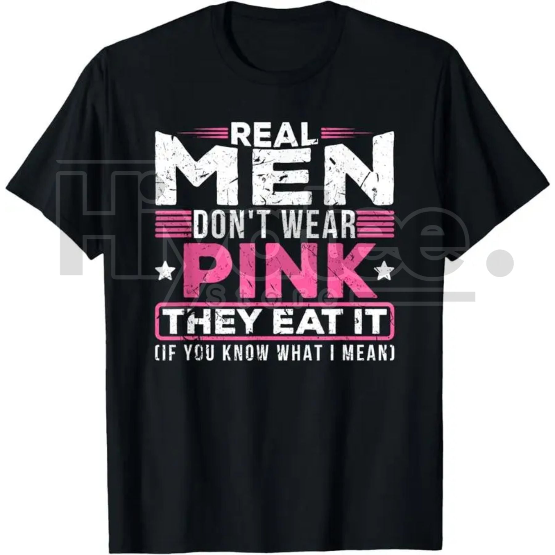 "Real Men Don't Wear Pink" Classic T-Shirt – Funny Sarcastic Cat Graphic Tee
