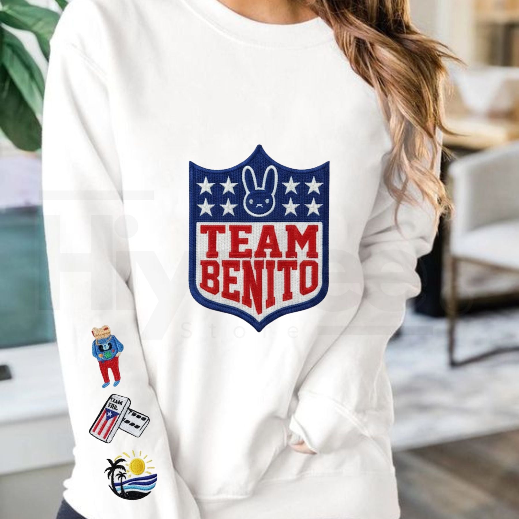 "Here For The Benito" Embroidered Sweatshirt