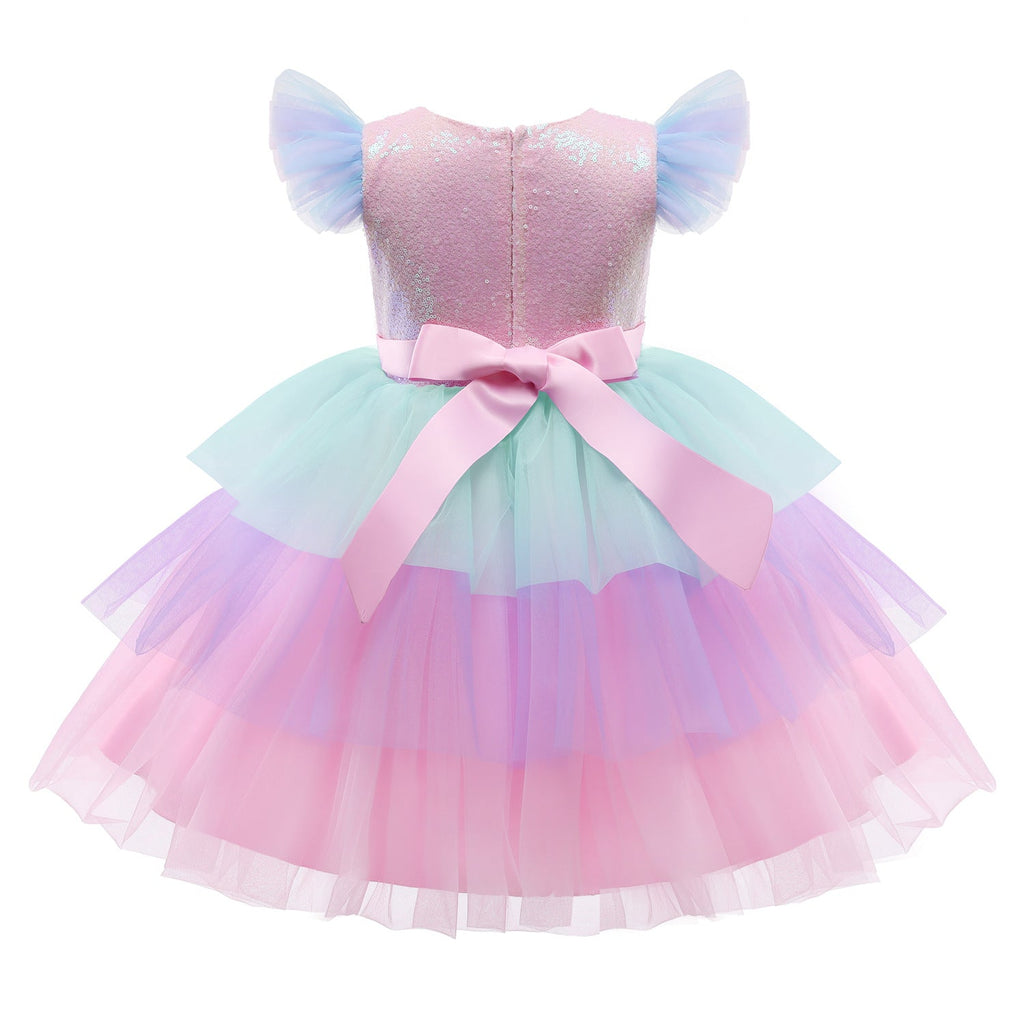 Mesh Sequin Dress For Children