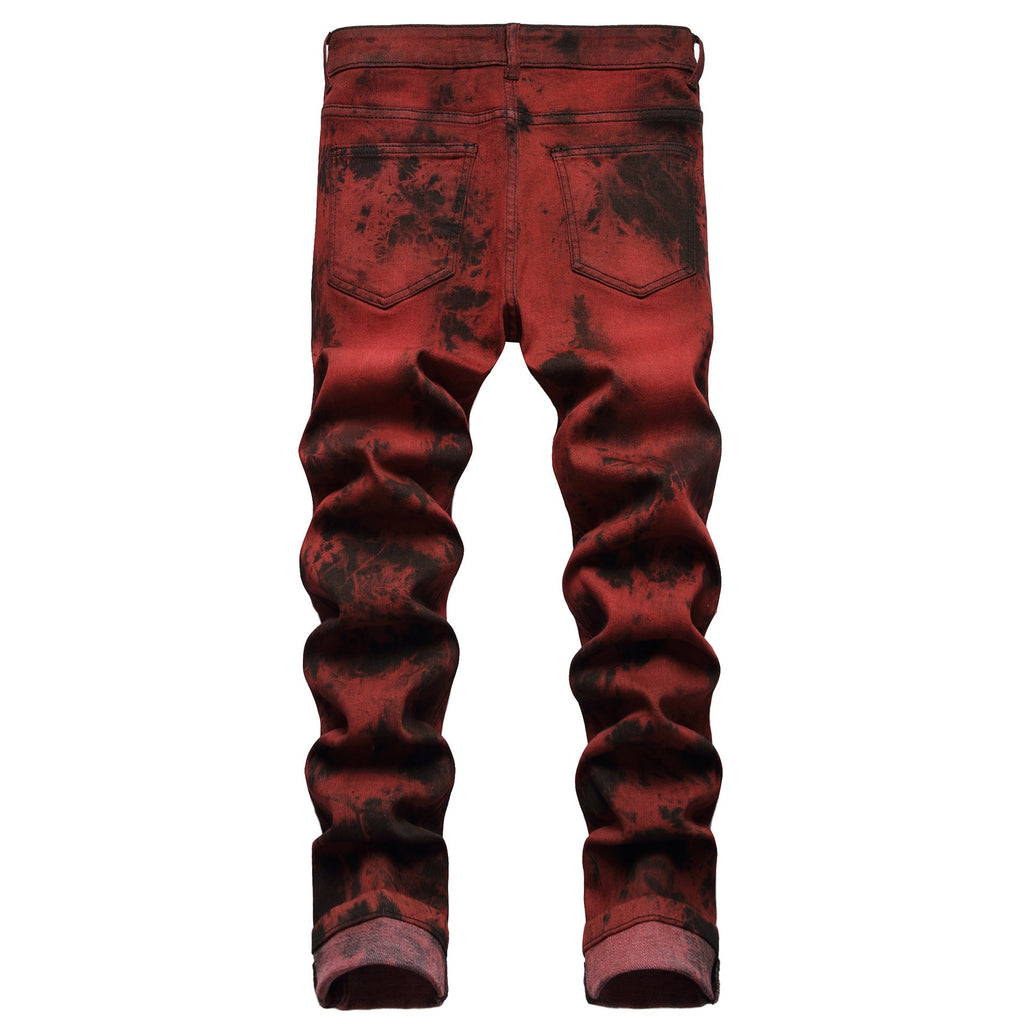 Stretch Tie Dyed Red Brick Jeans