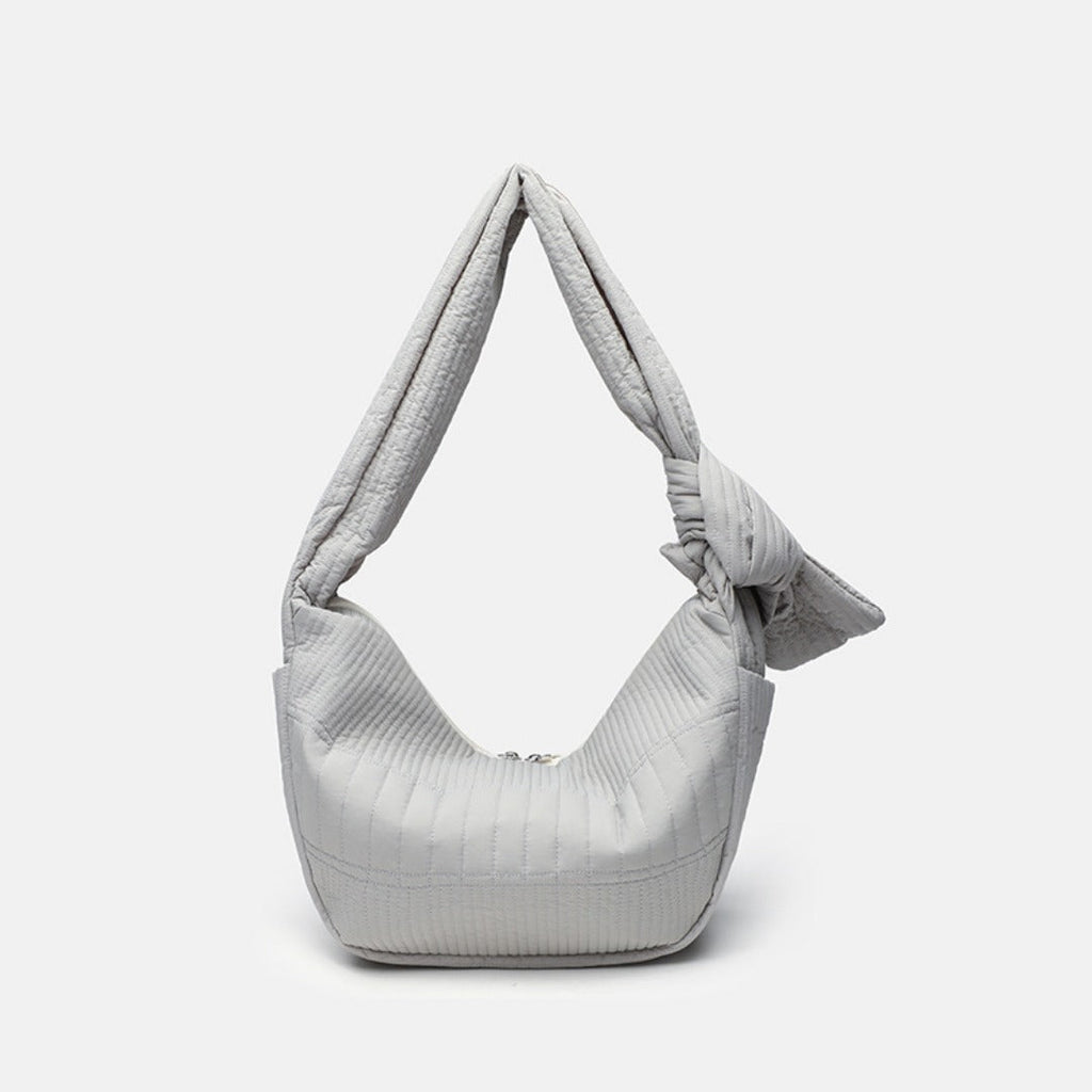 Elegant Folded Hobo Bag Ladies - Lightweight Large Capacity Shoulder Bag & Casual Cloth Crossbody Bag
