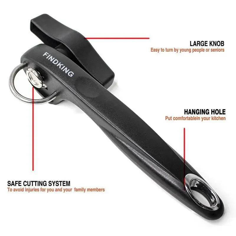 2PCS Durable Cans Opener Kitchen Tools Professional handheld Manual Stainless Steel Can Opener Side Cut Manual Jar opener