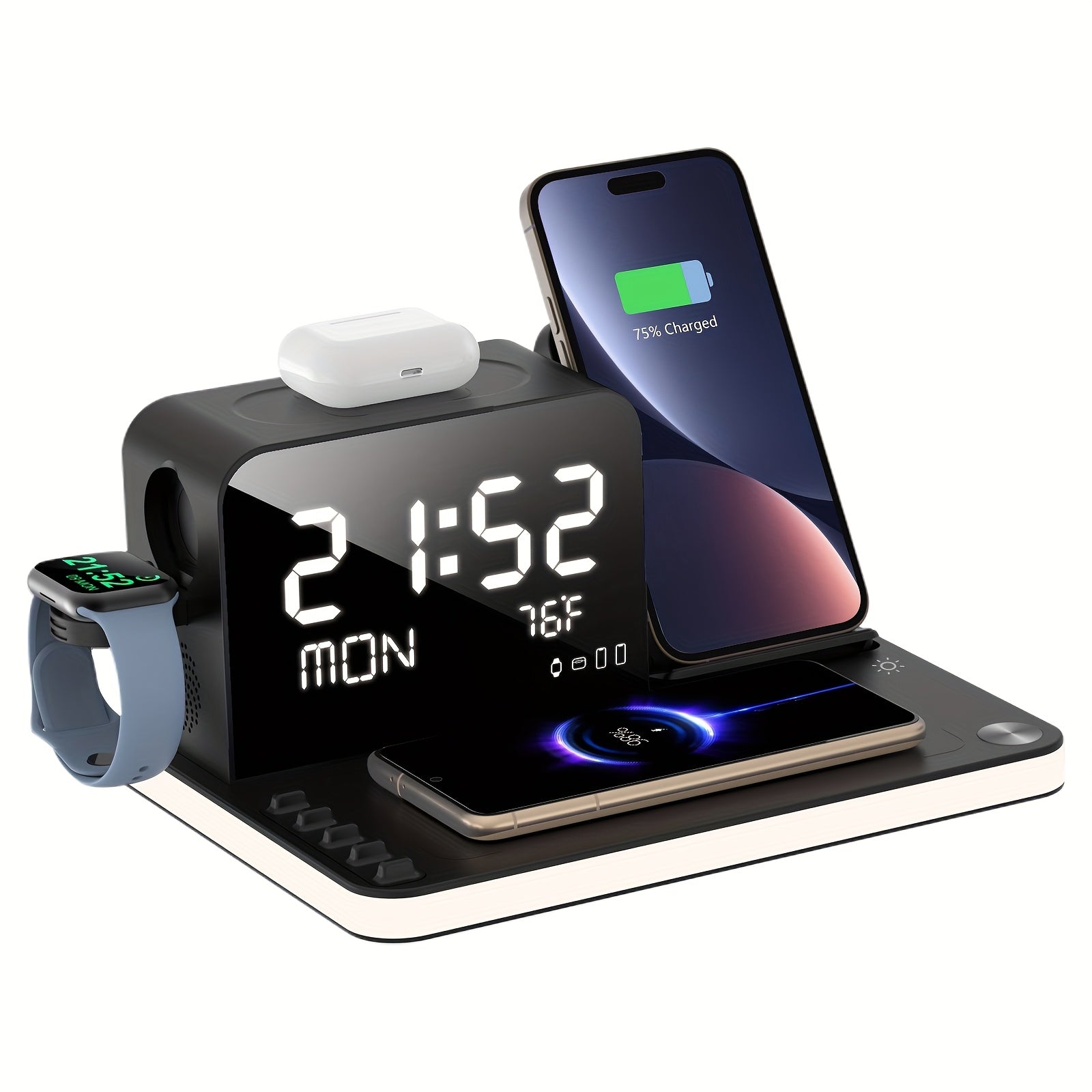 NNETM 7-in-1 Wireless Charging Station with Night Light