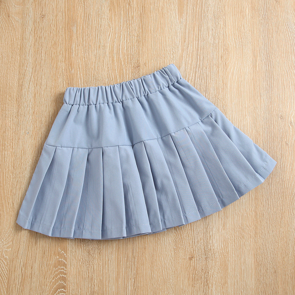 Suit Collar Long Sleeve Button Top Princess Pleated Skirt Camisole 3 Piece Set