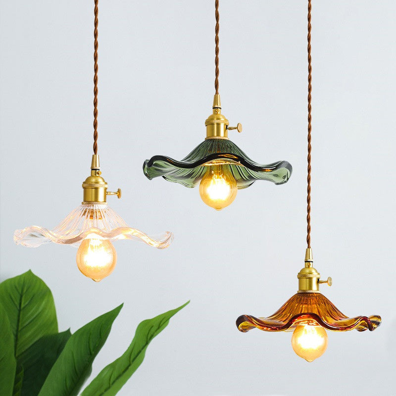 Brass Nordic Japanese Style Simple Niche Glass Chandelier