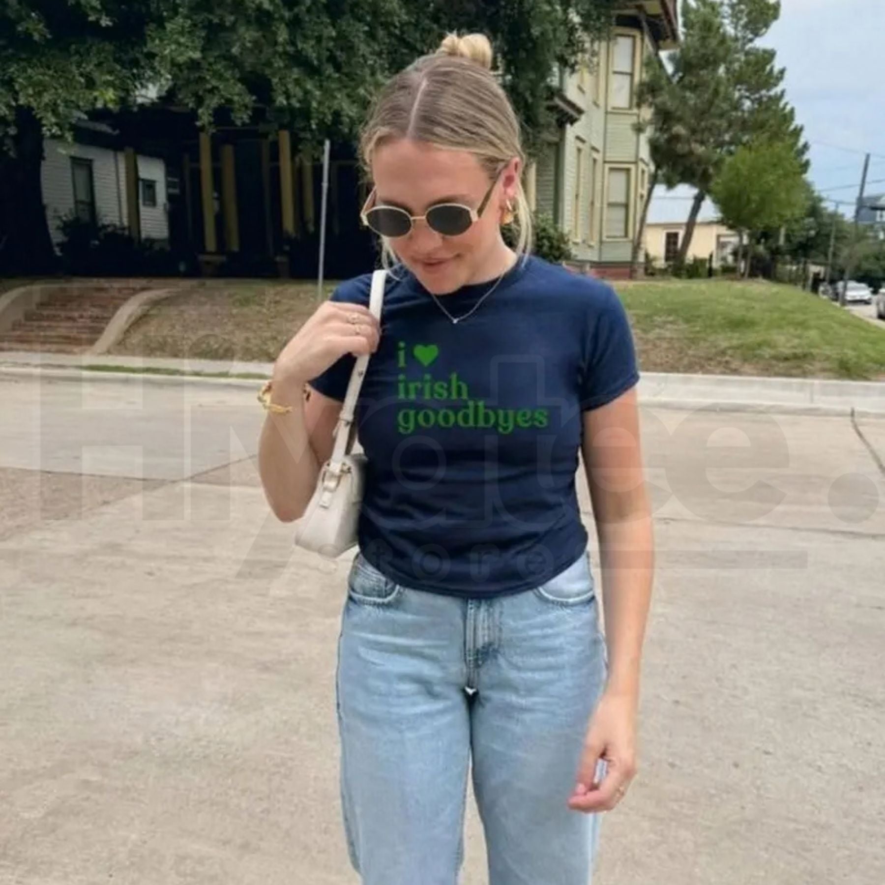 "Irish Goodbye" St. Patrick's Day Baby Tee – Funny St. Paddy's BORG Drinking Shirt