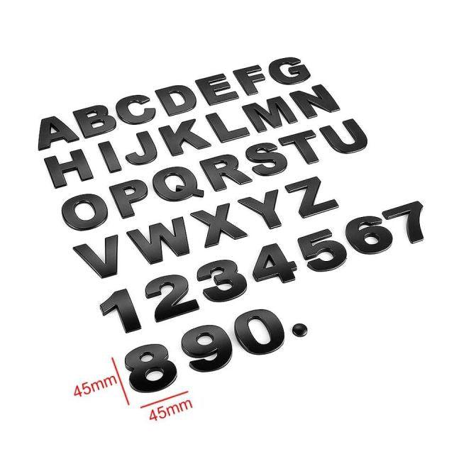 3D Car Stickers Metal Alphabet Car Letters Numbers Decal Sticker, Metal Emblem Decal Logo Trim Badge Silver Black Badge Chrome Letters Numbers Logo Car Stickers Automobiles Plastic Car Letters Number Sticker 3D Emblem Accessories Stickers