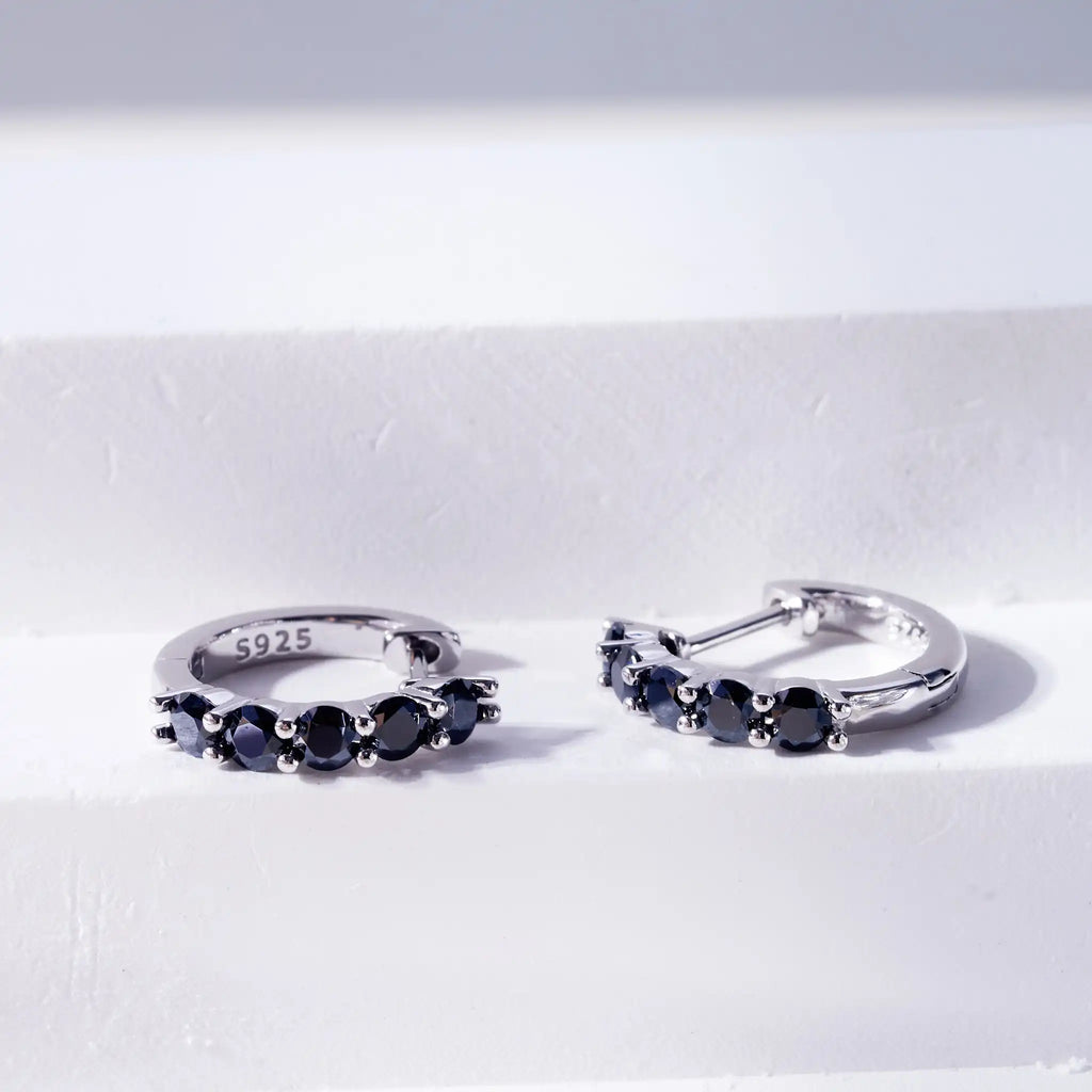 3mm Black Moissanite Stud Earrings 925 Sterling Silver Certified Gift