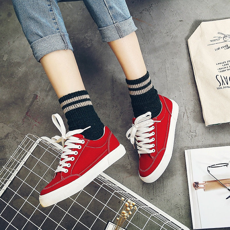 Star white shoes low shoes casual shoes help female Korean female students all-match cloth shoes