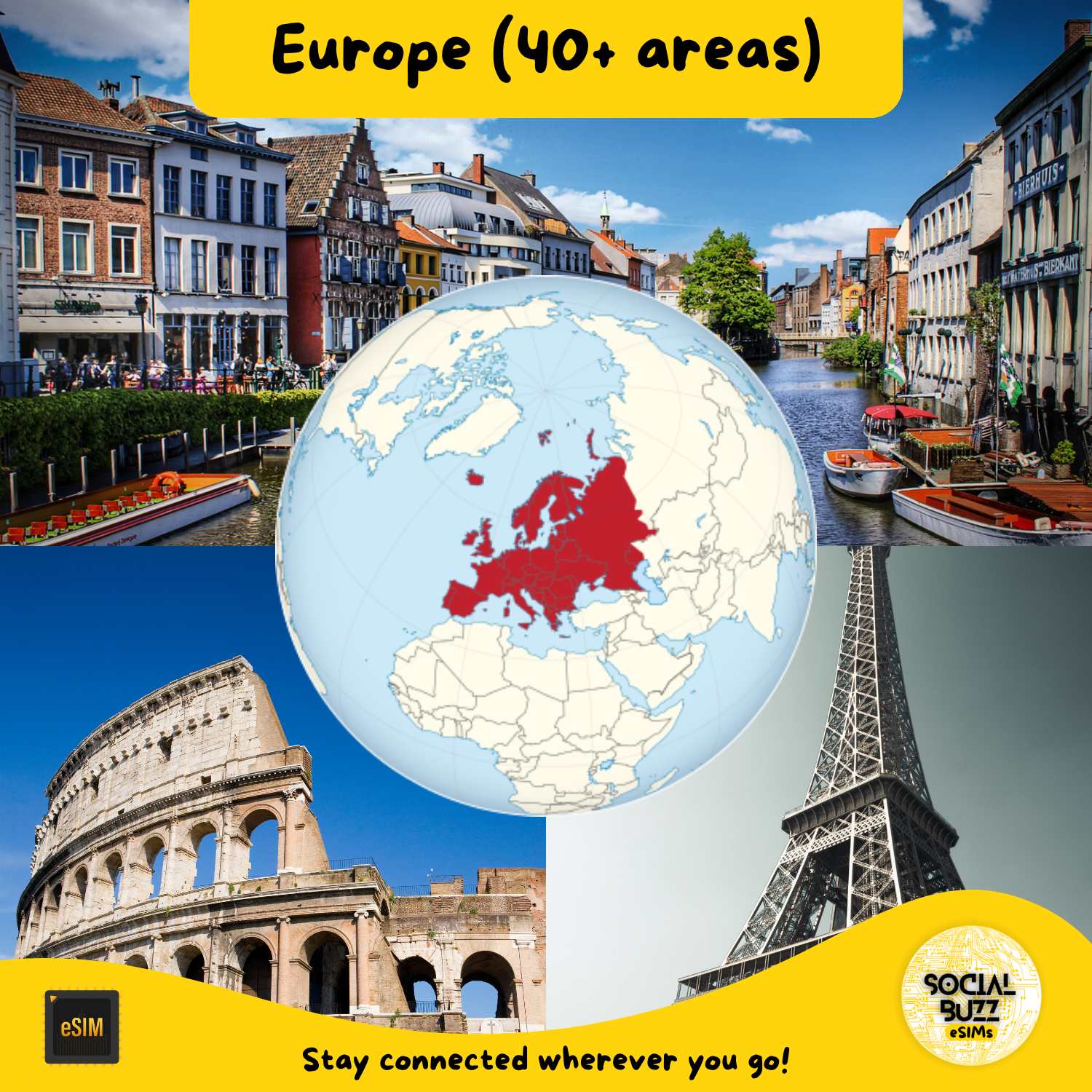 Europe (40+ areas) eSIM Internet Data Plan