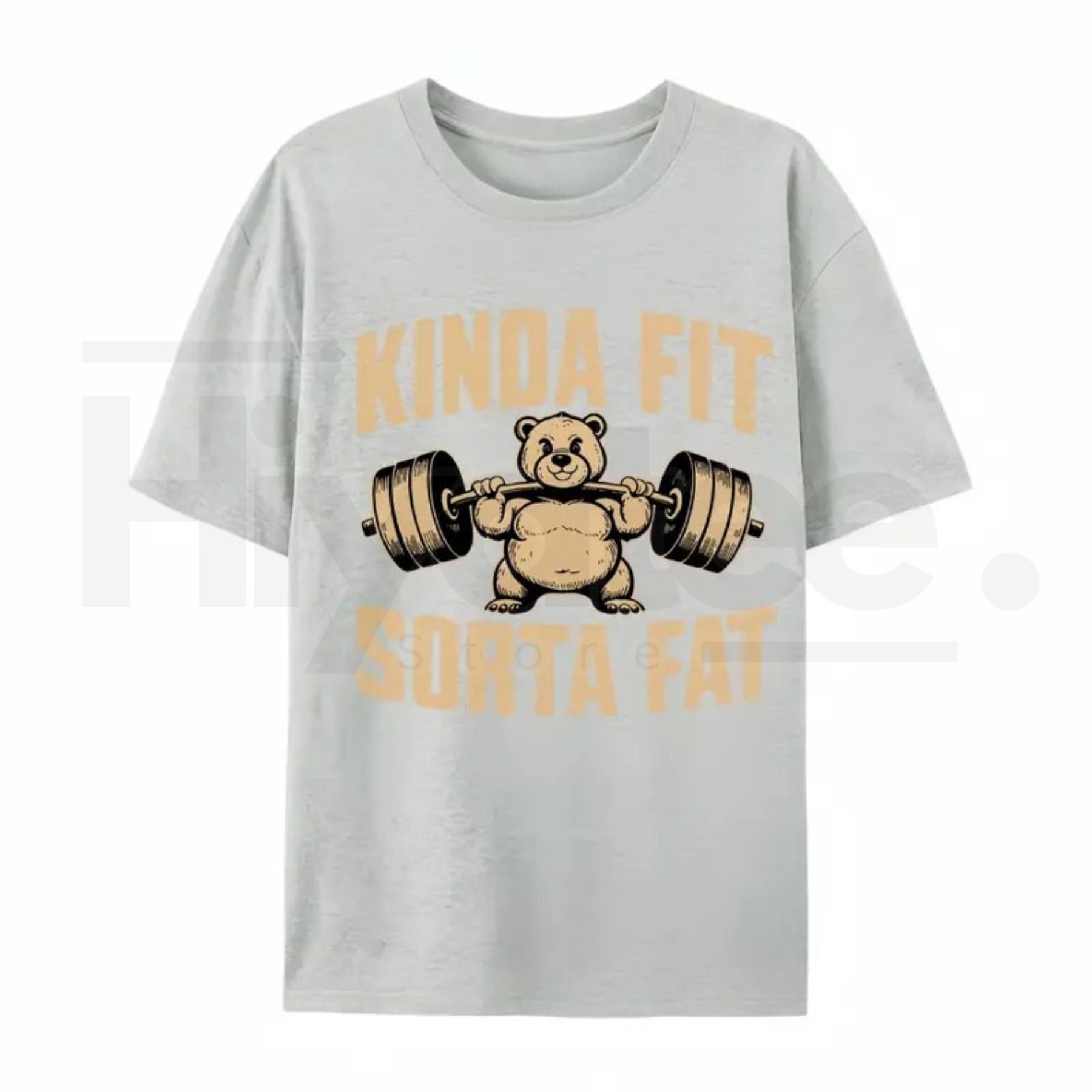 "Weightlifting Bear" – Funny Heavyweight Oversized Gym Graphic Top